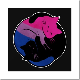 Bisexual Eternal Yin Yang Cat Posters and Art